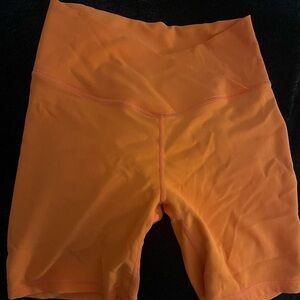 Women's Bright Orange High-Waisted Athletic Shorts